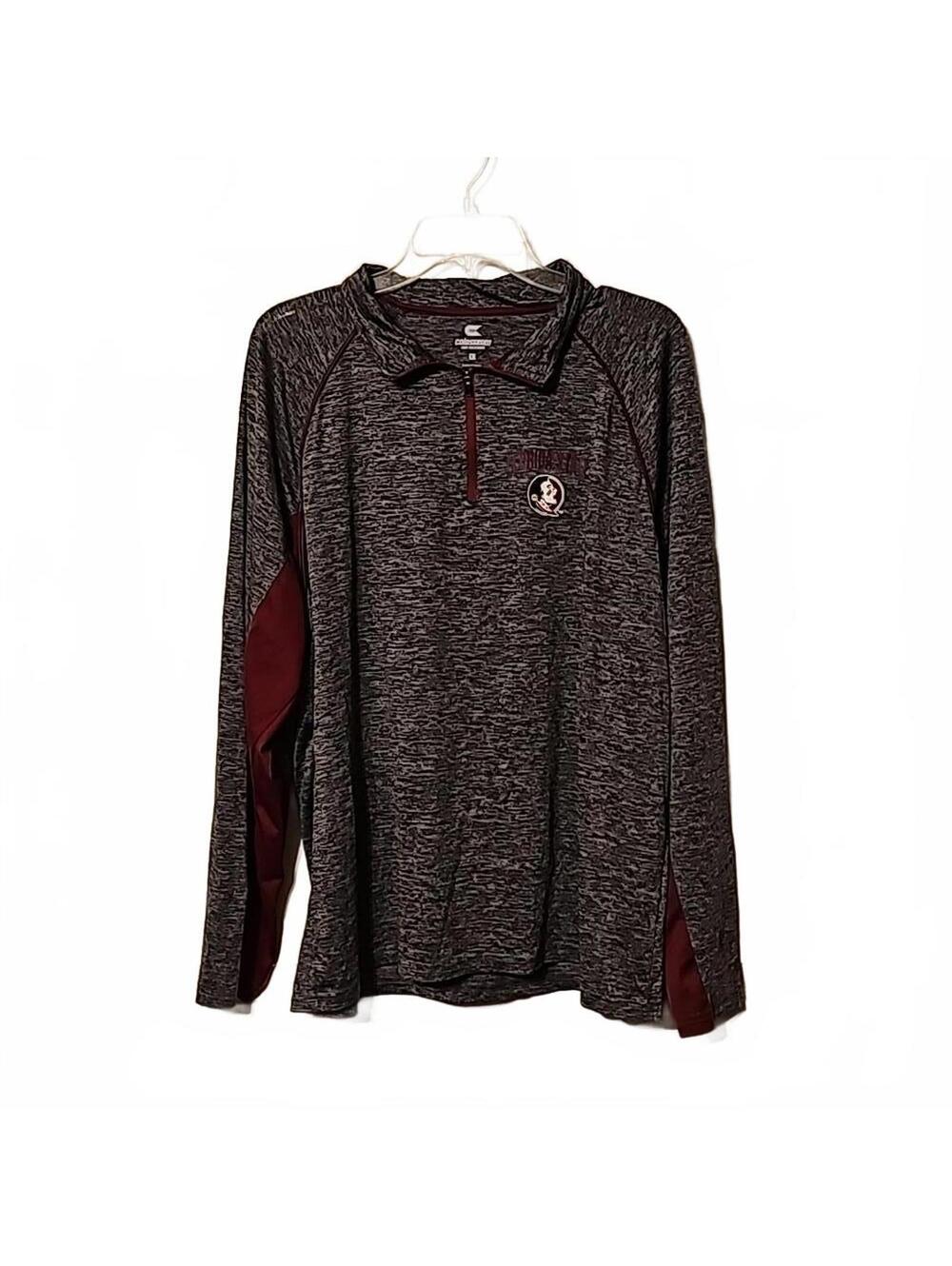 Colosseum Maroon/Gray Florida State Quarter-Zip pullover sz L